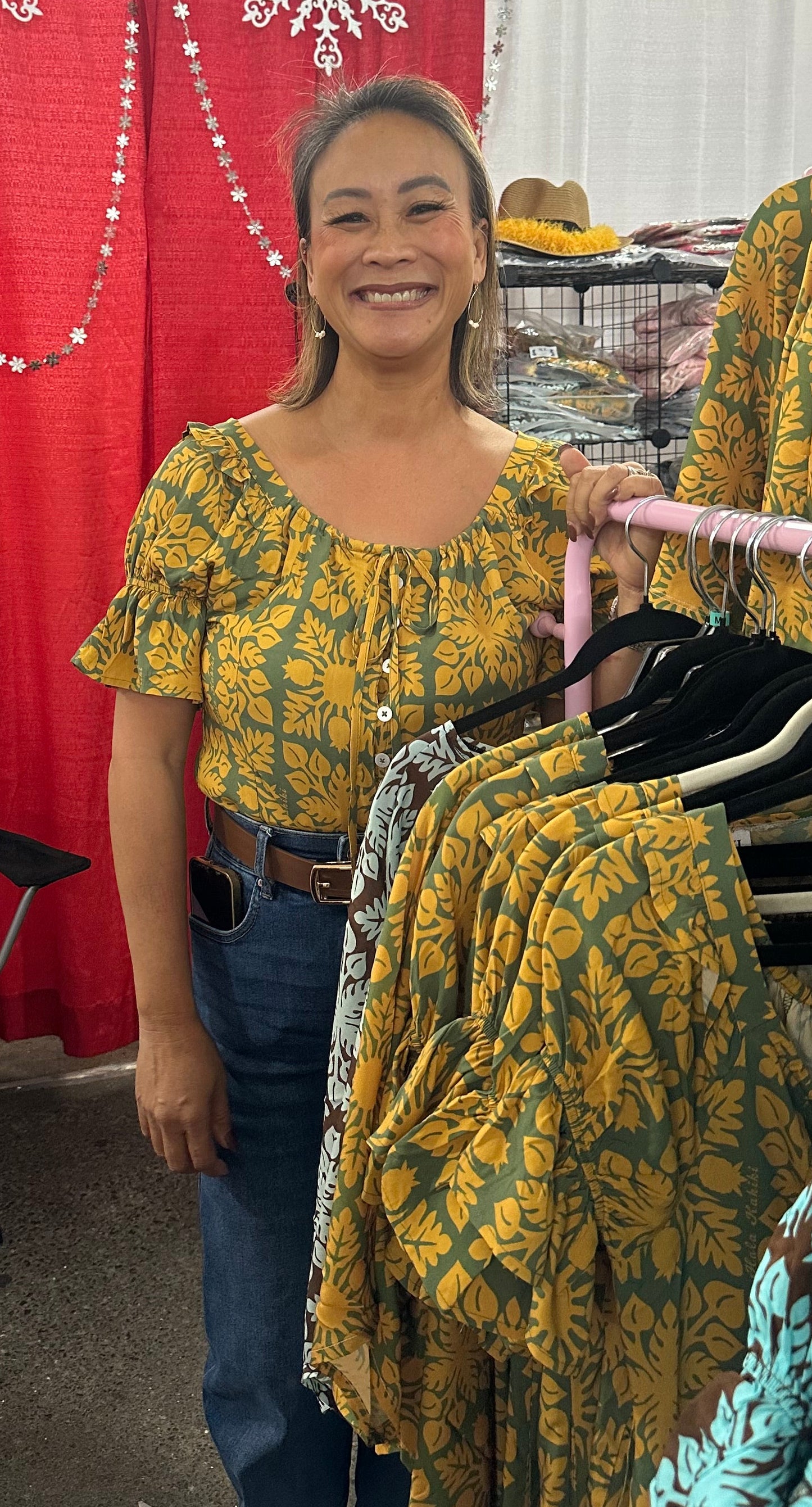 Kalena Dress - Mustard pineapple quilt