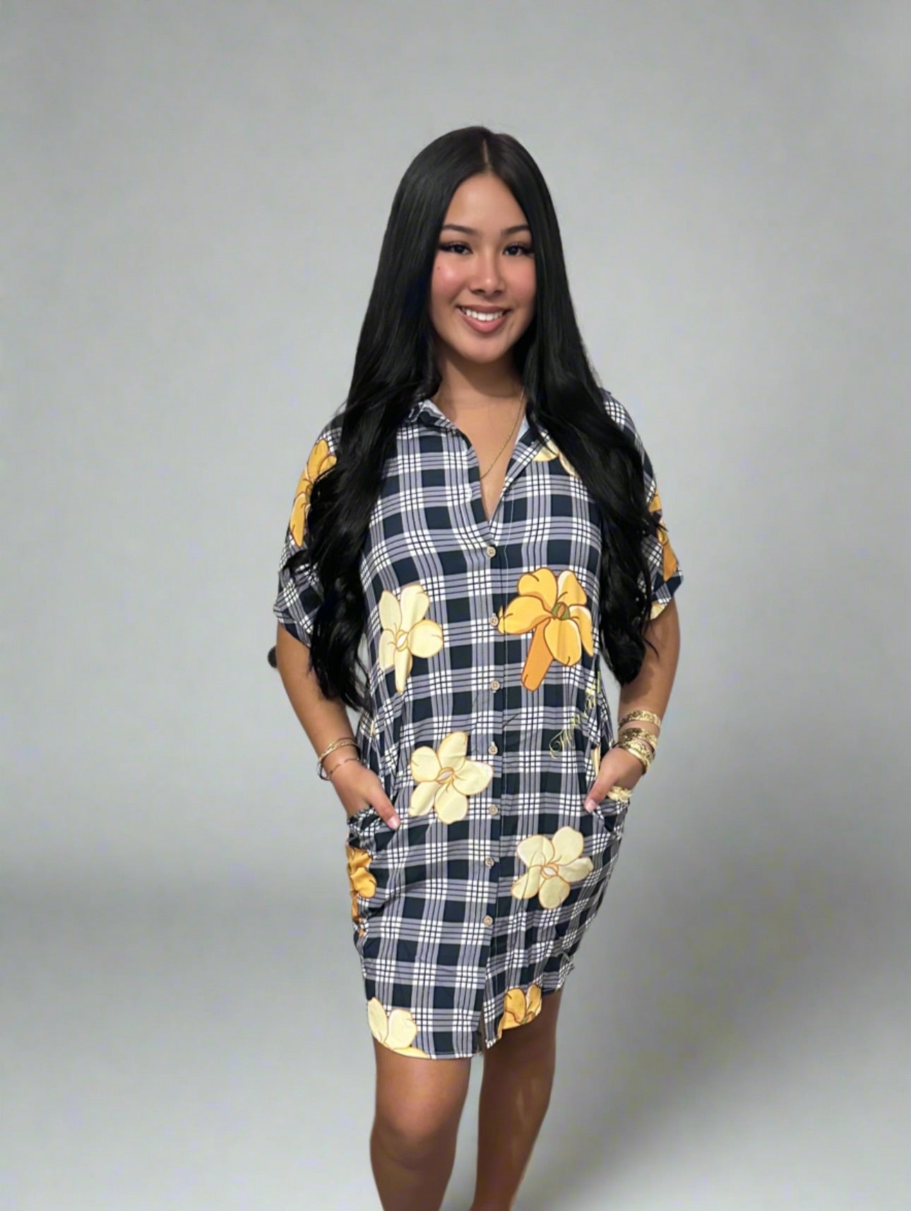 Preorder Leinani Dress Black Palaka Puakenikeni Design
