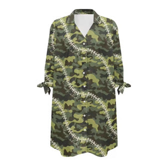 Camo Puakenikeni Button Down Dress