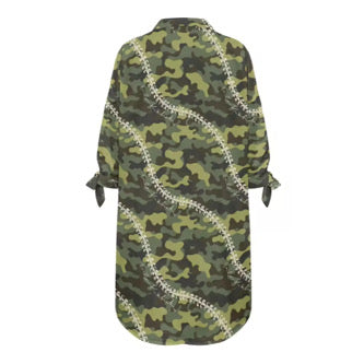 Camo Puakenikeni Button Down Dress