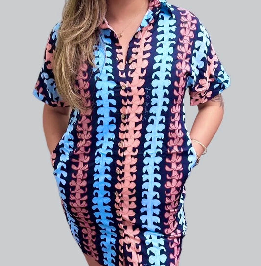 Preorder Girl’s Leinani Dress Blue Puakenikeni