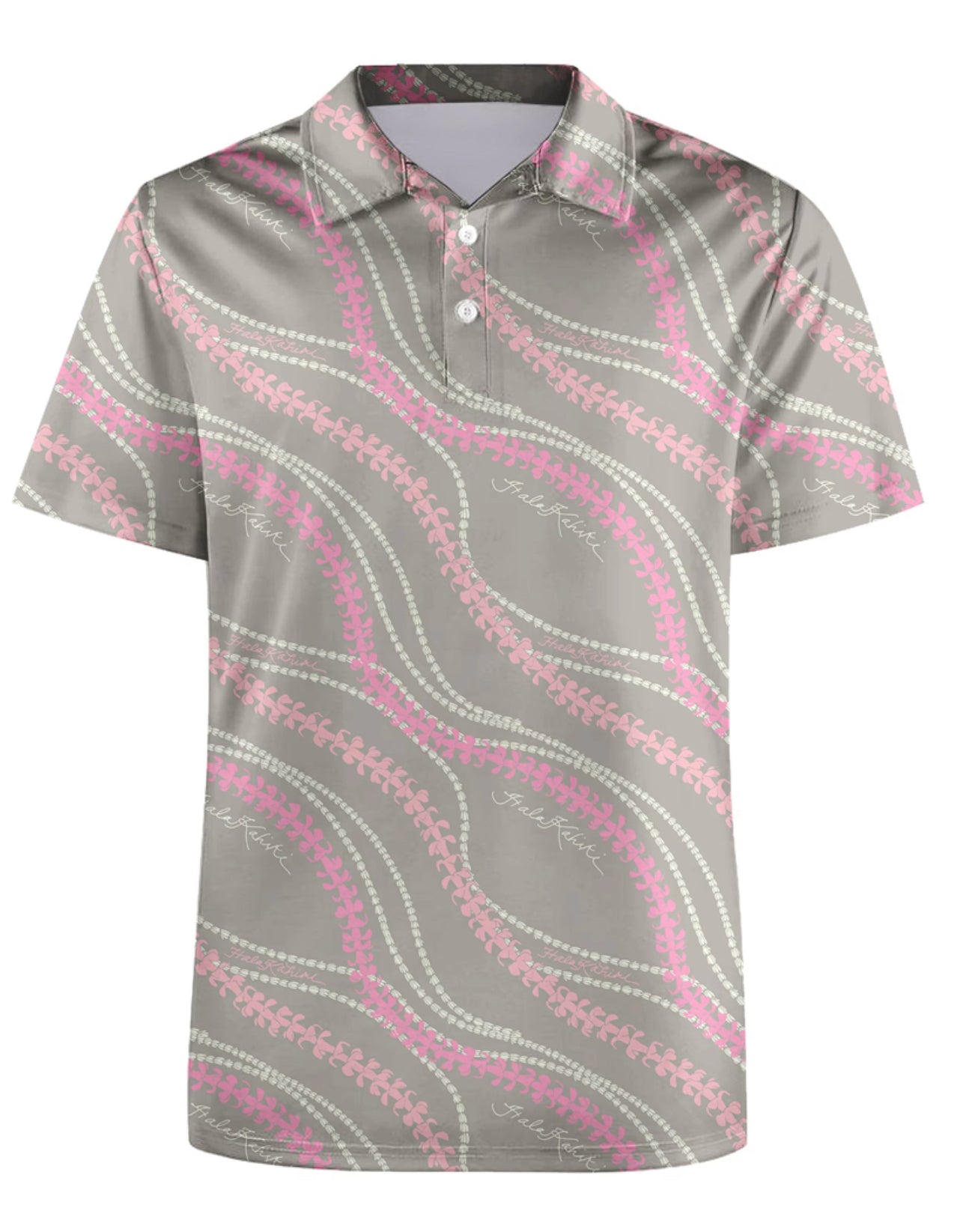Preorder Gray/Pink Puakenikeni Polo