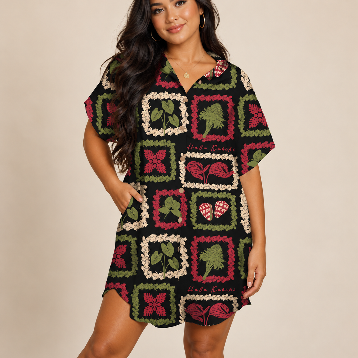 Preorder Leinani Dress in Kalikimaka (takes up to 4-6 weeks)