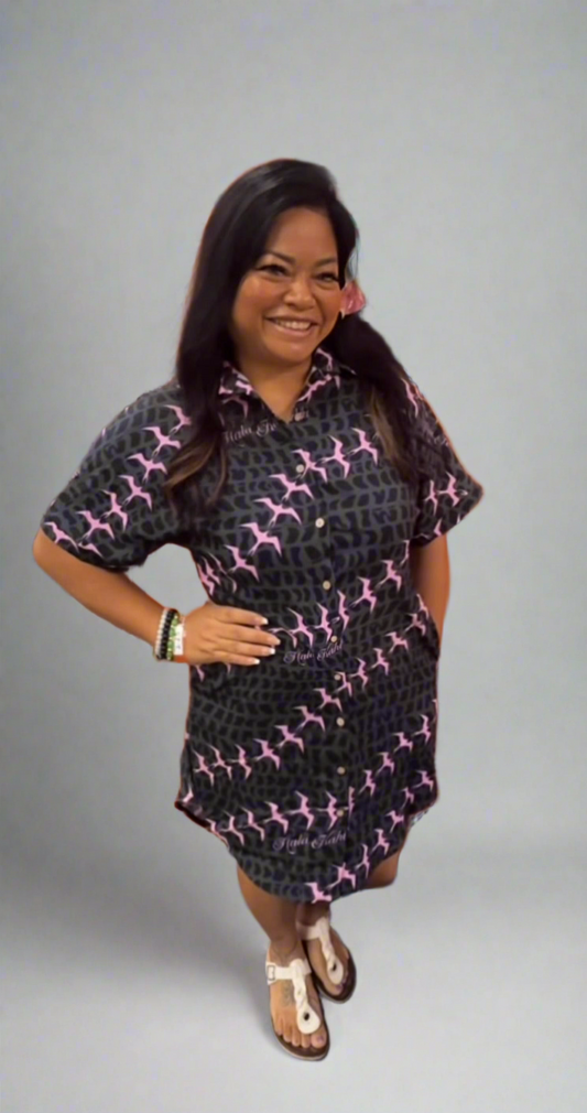 Preorder Leinani Hebrew Cone Shell & Iwa Dress