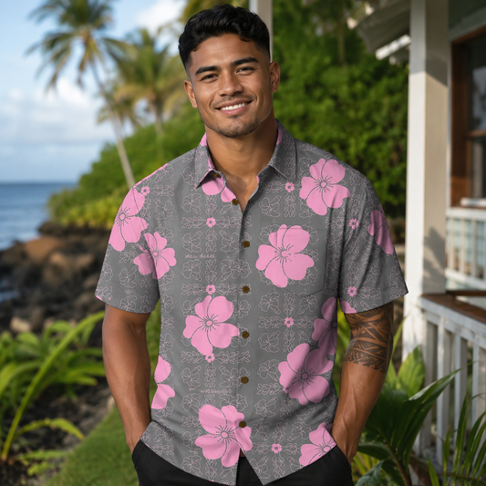 PREORDER Men’s Buttoned Down Shirt - Pink Pua