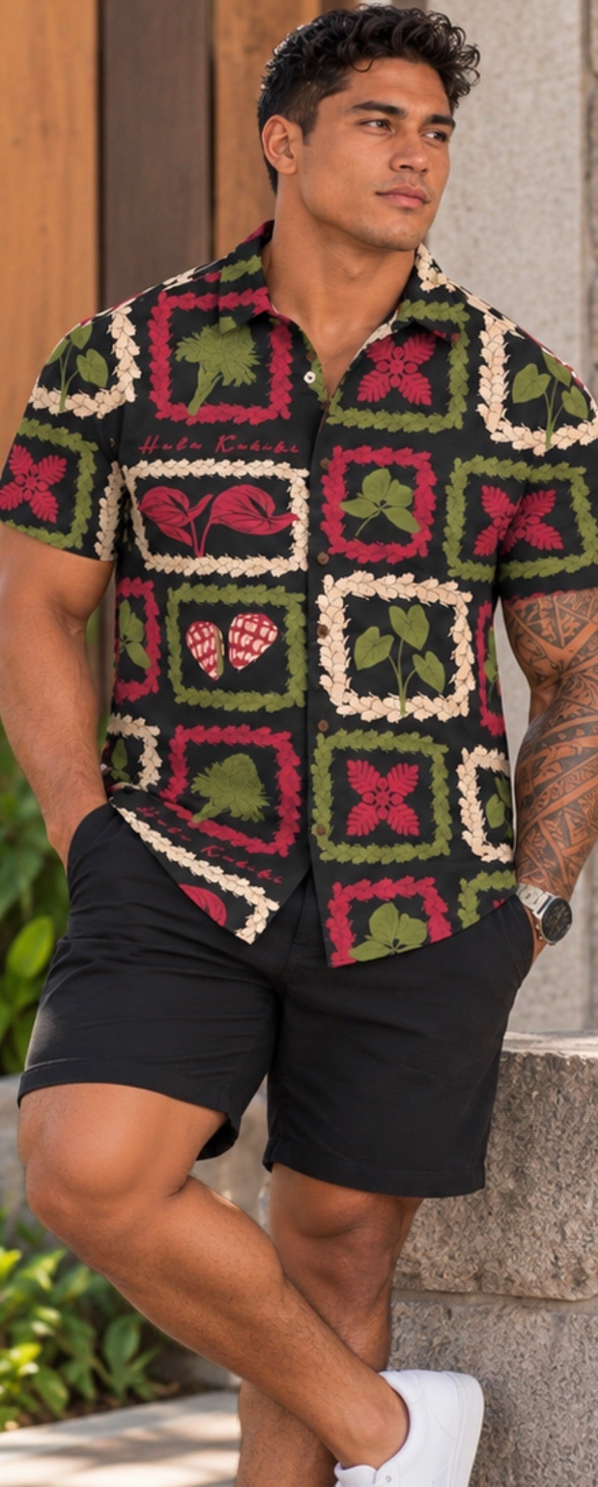 Preorder Men’s Button Down in Kalikimaka Design (takes up to 4-6 weeks)
