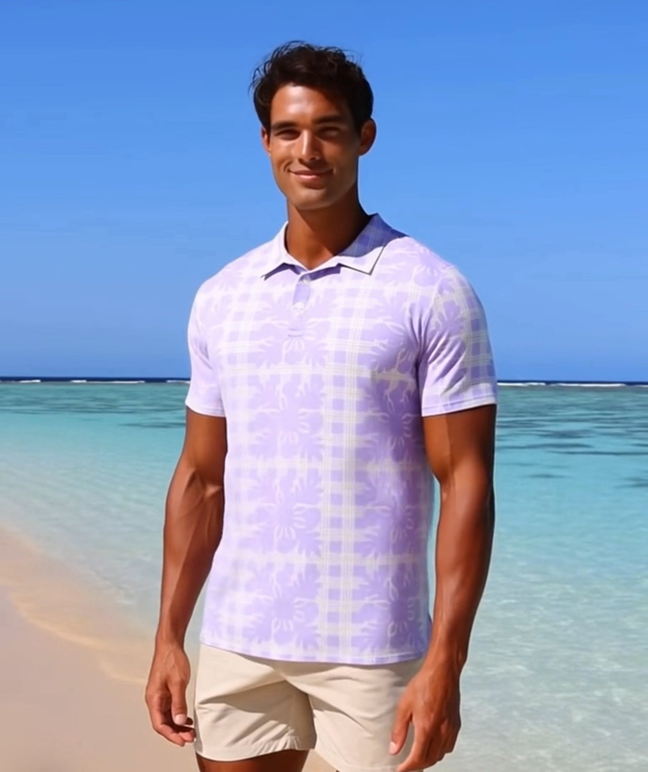 Preorder Men’s Polo Lilac Palaka