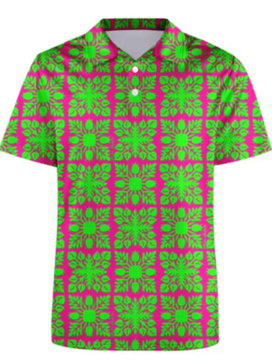 Preorder Men’s Polo Alohi Quilt Design