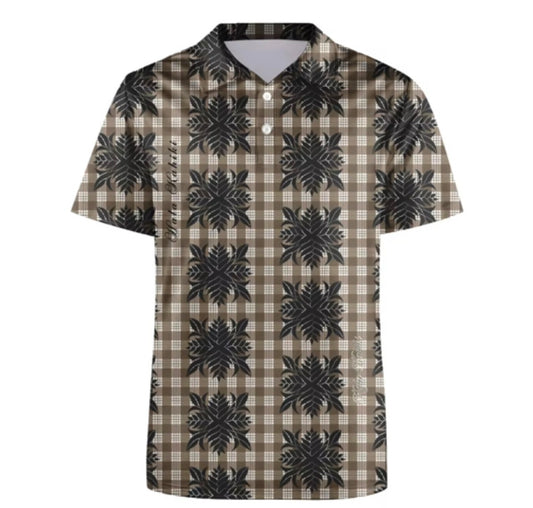 Preorder Mens Polo  Heliconia Brown Palaka