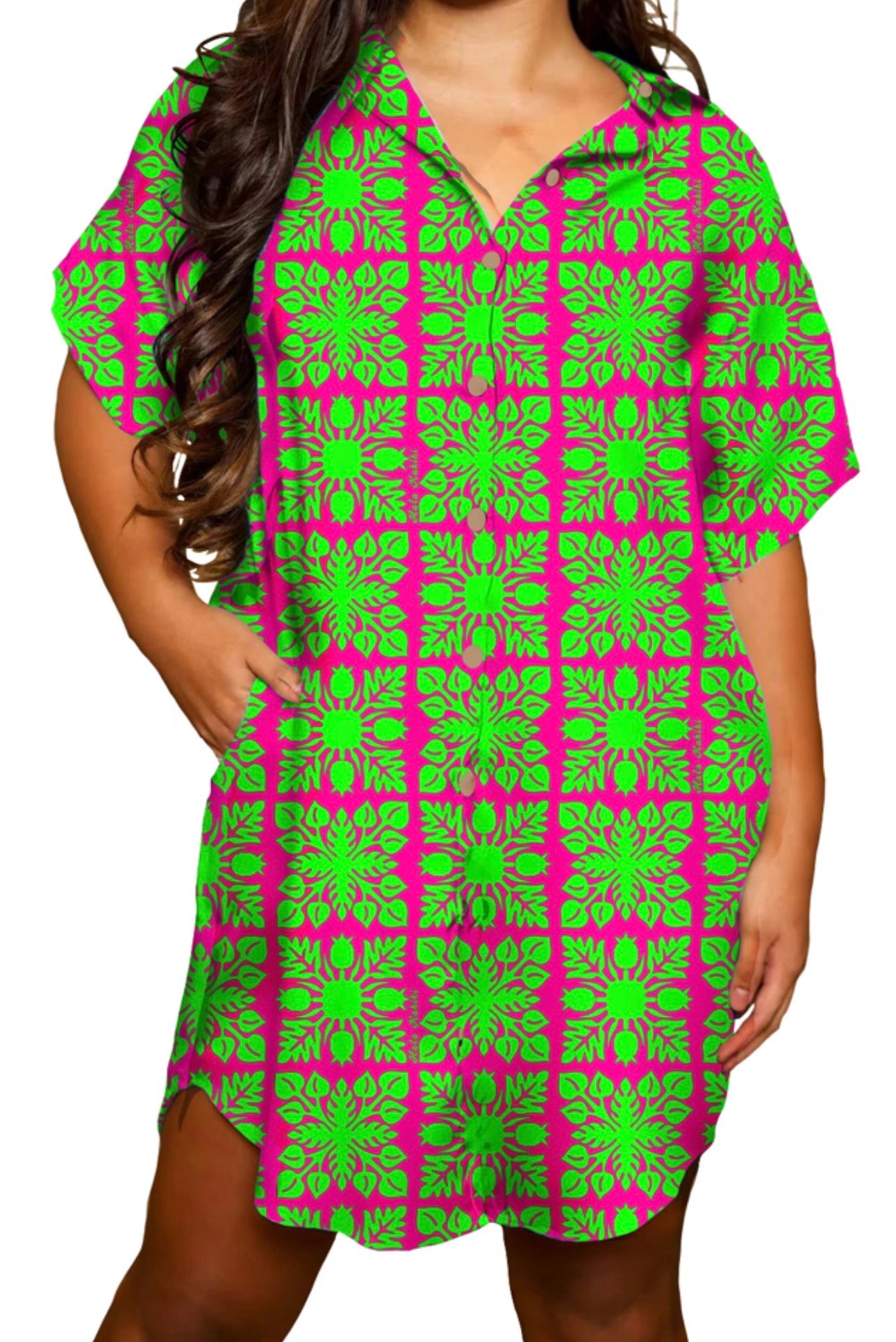 Preorder Leinani Dress Alohi Quilt Design