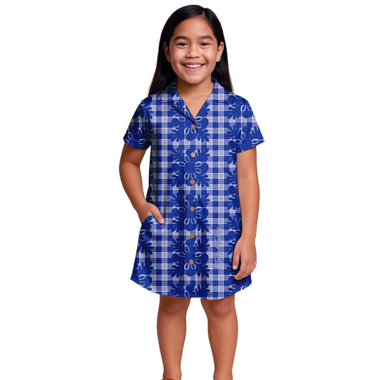 Preorder Girls Leinani in Navy Palaka