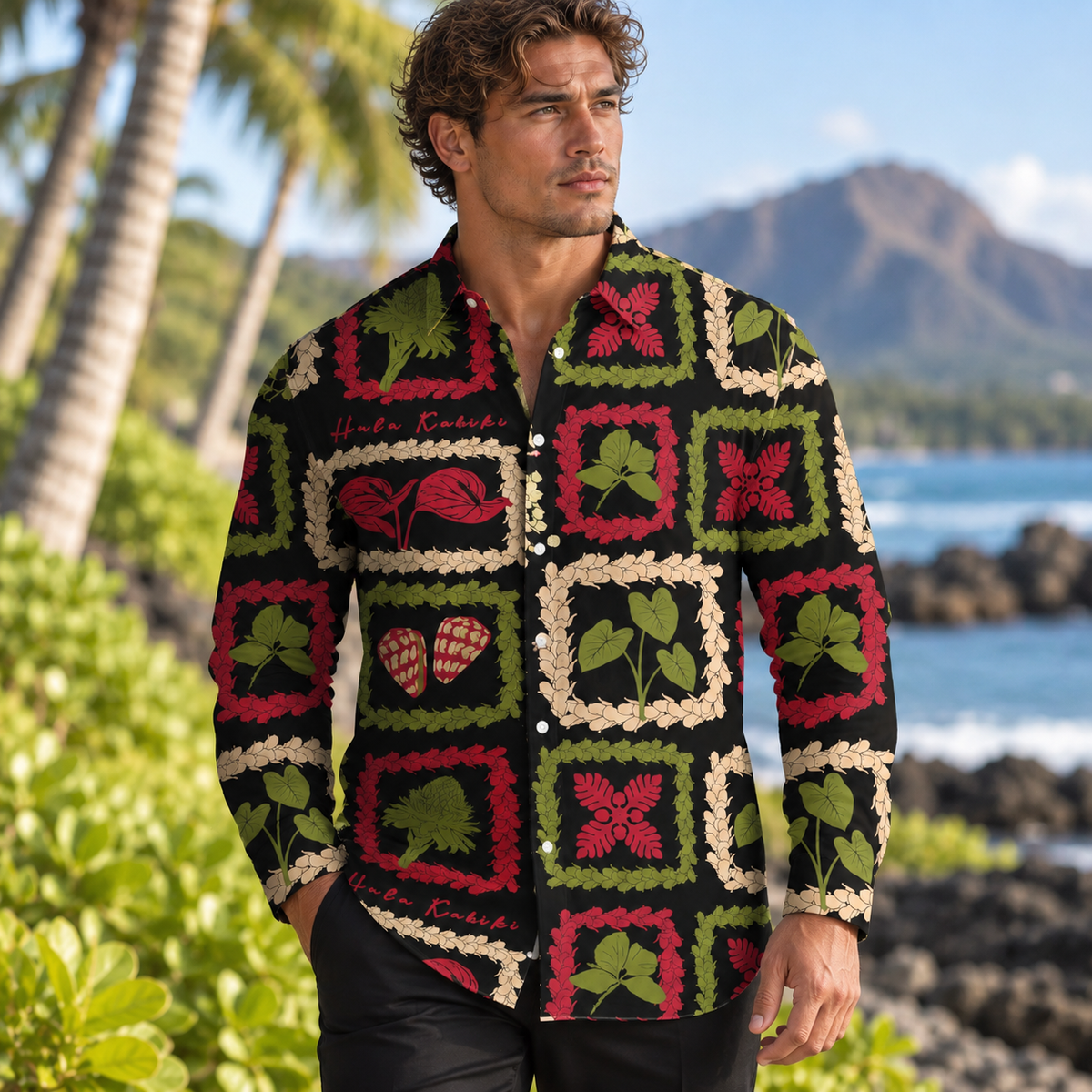 Preorder Kalikimaka Men’s Button Down Long Sleeve (takes 4-6 weeks)